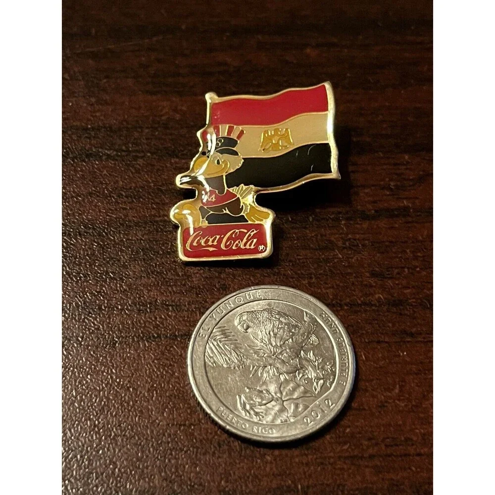 Vintage‎ 1984 Los Angeles Olympics Coca Cola Sam Eagle Egypt Flag Lapel Pin